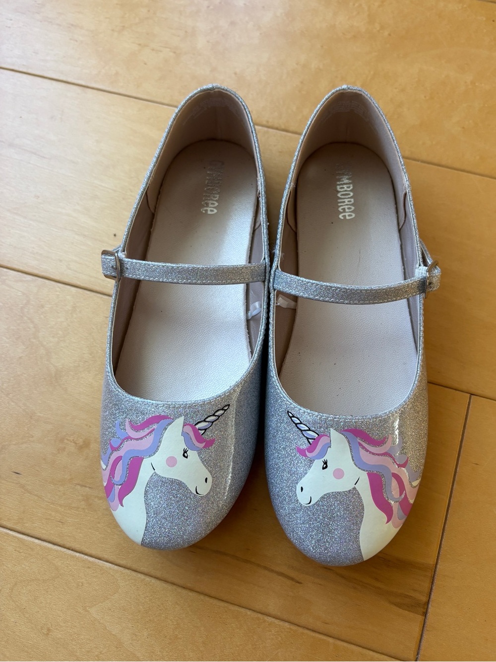 NWT 🤍Gymboree 🤍Girls Silver Unicorn flats- size 2